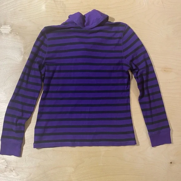 Ralph Lauren Purple Striped Long Sleeve Top Large (QT) - Picture 7 of 8